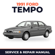 1991 Ford Tempo service and repair manual cover with vehicle photo