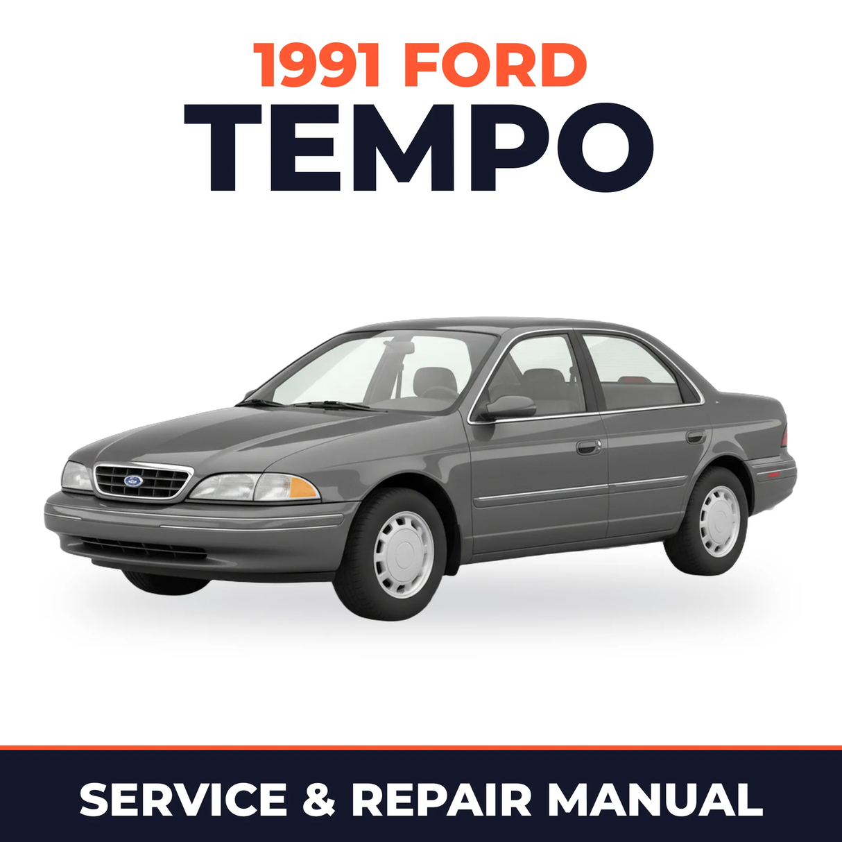 1991 Ford Tempo service and repair manual cover with vehicle photo