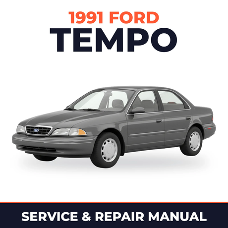 1991 Ford Tempo service and repair manual cover with vehicle photo