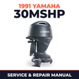 1991 Yamaha 30MSHP 2 stroke Service and Repair Manual