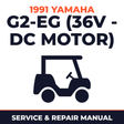 1991 Yamaha G2-EG (36V - DC MOTOR) Service and Repair Manual - golf car workshop manual cover