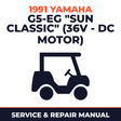 1991 Yamaha G5-EG "SUN CLASSIC" (36V - DC MOTOR) Service and Repair Manual - golf car workshop manual cover