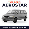 1992 Ford Aerostar service and repair manual cover with vehicle photo
