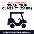 1992 Yamaha G5-AH "SUN CLASSIC" (CARB) Service and Repair Manual - golf car workshop manual cover