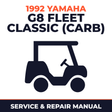 1992 Yamaha G8 FLEET CLASSIC (CARB) Service and Repair Manual - golf car workshop manual cover