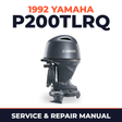 1992 Yamaha P200TLRQ 2 stroke Service and Repair Manual