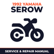 1992 Yamaha SEROW Service and Repair Manual - motorcycle workshop manual cover