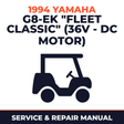 1994 Yamaha G8-EK "FLEET CLASSIC" (36V - DC MOTOR) Service and Repair Manual - golf car workshop manual cover