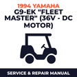 1994 Yamaha G9-EK "FLEET MASTER" (36V - DC MOTOR) Service and Repair Manual - golf car workshop manual cover