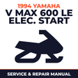 1994 Yamaha V Max 600 LE Elec. Start Service and Repair Manual - snowmobile workshop manual cover