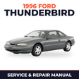 1996 Ford Thunderbird service and repair manual cover with vehicle photo