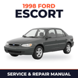 1998 Ford Escort service and repair manual cover with vehicle photo