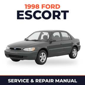 1998 Ford Escort service and repair manual cover with vehicle photo