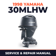 1998 Yamaha 30MLHW 2 stroke Service and Repair Manual