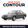 2000 Ford Contour service and repair manual cover with vehicle photo