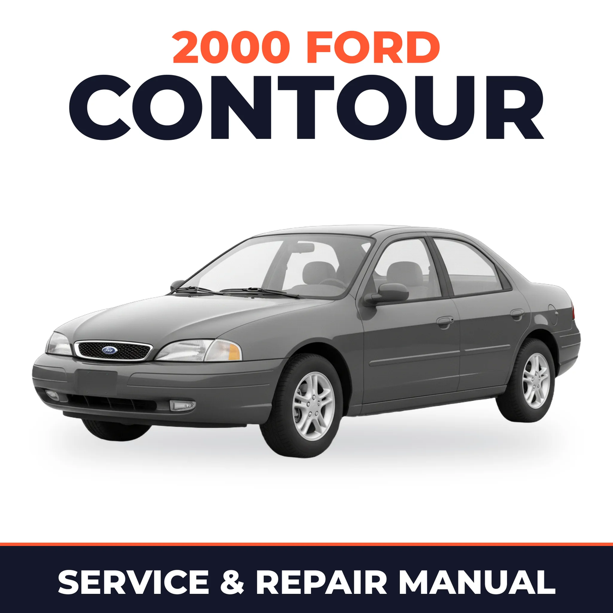 2000 Ford Contour service and repair manual cover with vehicle photo
