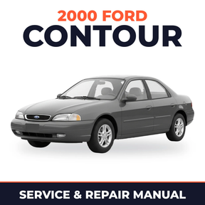 2000 Ford Contour service and repair manual cover with vehicle photo
