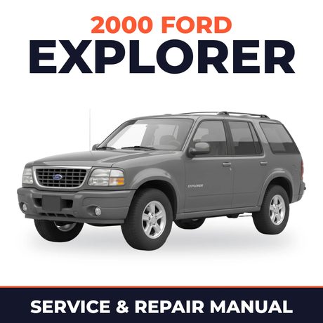 2000 Ford Explorer service and repair manual cover with vehicle photo