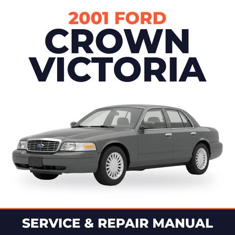 2001 Ford Crown Victoria service and repair manual cover with vehicle photo