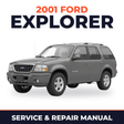 2001 Ford Explorer service and repair manual cover with vehicle photo