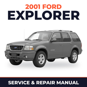 2001 Ford Explorer service and repair manual cover with vehicle photo