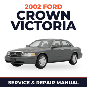 2002 Ford Crown Victoria service and repair manual cover with vehicle photo