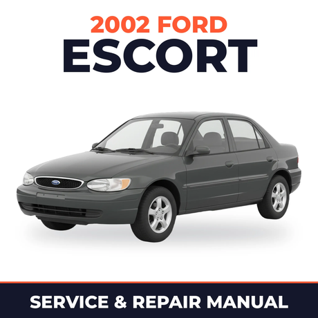 2002 Ford Escort service and repair manual cover with vehicle photo