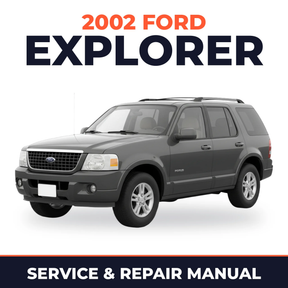 2002 Ford Explorer service and repair manual cover with vehicle photo