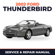 2002 Ford Thunderbird service and repair manual cover with vehicle photo