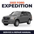 2003 Ford Expedition service and repair manual cover with vehicle photo