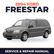 2004 Ford Freestar service and repair manual cover with vehicle photo