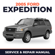 2005 Ford Expedition service and repair manual cover with vehicle photo