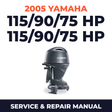 2005 Yamaha 115/90/75 hp 115/90/75 hp Service and Repair Manual - outboard workshop manual cover