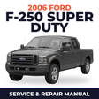 2006 Ford F-250 Super Duty service and repair manual cover with vehicle photo