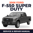 2006 Ford F-550 Super Duty service and repair manual cover with vehicle photo