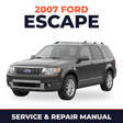 2007 Ford Escape service and repair manual cover with vehicle photo