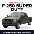2007 Ford F-250 Super Duty service and repair manual cover with vehicle photo