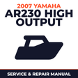 2007 Yamaha AR230 High Output Service and Repair Manual - boat workshop manual cover