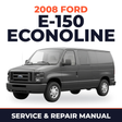 2008 Ford E-150 Econoline service and repair manual cover with vehicle photo