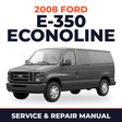 2008 Ford E-350 Econoline service and repair manual cover with vehicle photo