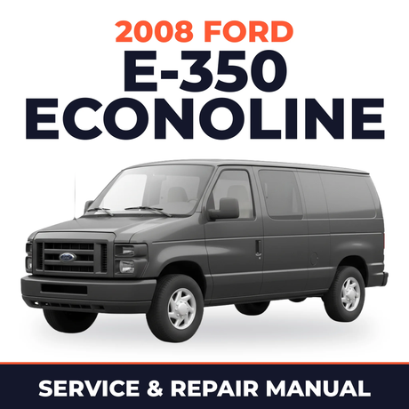 2008 Ford E-350 Econoline service and repair manual cover with vehicle photo
