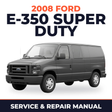 2008 Ford E-350 Super Duty service and repair manual cover with vehicle photo