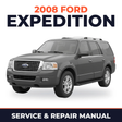 2008 Ford Expedition service and repair manual cover with vehicle photo