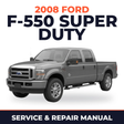 2008 Ford F-550 Super Duty service and repair manual cover with vehicle photo