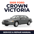 2009 Ford Crown Victoria service and repair manual cover with vehicle photo