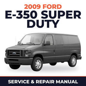 2009 Ford E-350 Super Duty service and repair manual cover with vehicle photo