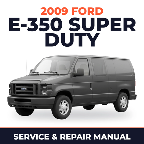 2009 Ford E-350 Super Duty service and repair manual cover with vehicle photo