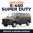 2009 Ford E-450 Super Duty service and repair manual cover with vehicle photo