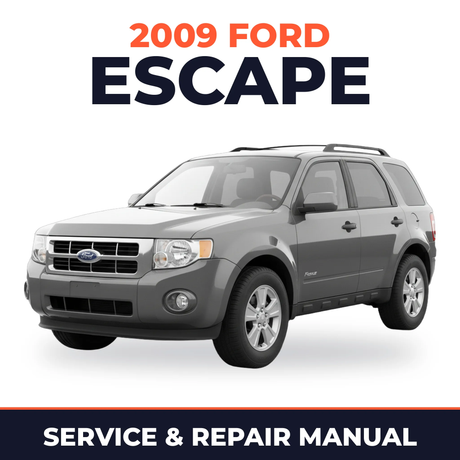 2009 Ford Escape service and repair manual cover with vehicle photo