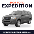 2009 Ford Expedition service and repair manual cover with vehicle photo
